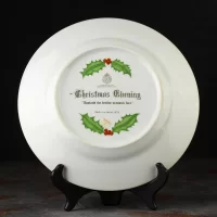 Тарелка винтажная декоративная настенная Фарфор Англия Рождество Royal Worcester Christmas Day 1982 Applaud the festive season's fare