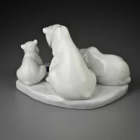 Винтажная фарфоровая статуэтка Испания Lladro 1443 Bearly Love Медвежья любовь