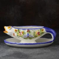 Винтажный соусник в виде рыбы Франция Henriot Quimper