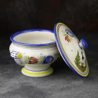 Винтажный горшок с крышкой Франция Henriot Quimper