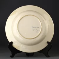 Винтажная глубокая тарелка с цветочным орнаментом Франция Henriot Quimper