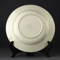 Винтажная глубокая тарелка с ручной росписью Франция Цветы Henriot Quimper