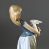 Винтажная фарфоровая статуэтка Испания Lladro NAO Country Girl With Rabbit Девушка с кроликом