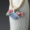 Винтажная фарфоровая статуэтка Испания Lladro 8022 Little Lady Девочка с корзиной цветов