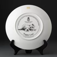 Тарелка винтажная декоративная настенная Фарфор Англия Щенок и котёнок Royal Worcester Just Good Friends Puppy Love