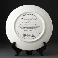 Тарелка винтажная декоративная настенная Фарфор Англия Барсуки Royal Doulton Our Little Woodland Friends Game for Two