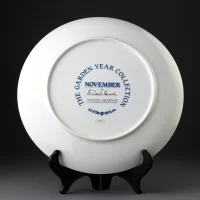 Тарелка винтажная декоративная настенная Фарфор Сад в ноябре Franklin Porcelain Garden Year Collection November David Hurrell