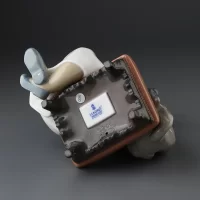 Винтажная фарфоровая статуэтка Девочка и собака Lladro 5706 We Can't Play