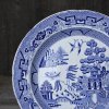 Винтажная английская тарелка Старая ива Шинуазри Old Blue Willow 26 см