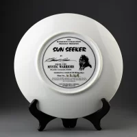 Тарелка винтажная декоративная настенная Фарфор Индеец на лошади Hamilton Collection Mystic Warriors Sun Seeker