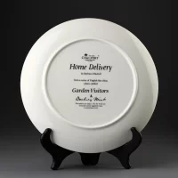 Тарелка винтажная декоративная настенная Фарфор Англия Птицы в саду Coalport Danbury Mint Garden Visitors Home Delivery