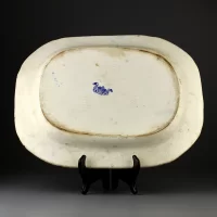 Английское антикварное блюдо Шинуазри Iron Stone China Blue Willow Голубая ива