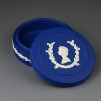 Винтажная шкатулка Веджвуд Wedgwood Синий бисквит 1952 Silver Jubilee 1977 Юбилей Елизавета II