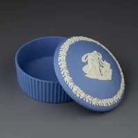 Винтажная шкатулка Веджвуд Голубой бисквит Яшма Wedgwood Blue Jasperware