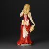 Винтажная фарфоровая статуэтка Англия Royal Doulton 3755 Strolling Дама в красном платье со шляпкой