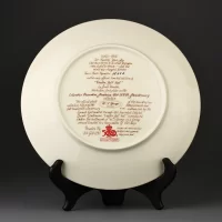 Винтажная декоративная тарелка Парусный корабль Открытие Америки Колумбом W S George Columbus Discovers America 500th Anniversary Under Full Sail