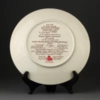 Винтажная тарелка Открытие Америки Колумбом Индейцы W S George Columbus Discovers America 500th Anniversary Bringing Together Two Cultures
