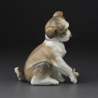 Винтажная фарфоровая статуэтка Собака и улитка Lladro 6211 New Friend