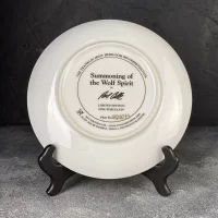 Тарелка винтажная декоративная настенная Фарфор Индеец Волк Franklin Mint Summoning of the Wolf Spirit