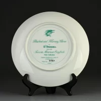 Тарелка винтажная декоративная настенная Фарфор Сиалии Лазурные птицы Hamilton Collection Favorite American Songbirds Bluebirds and Morning Glories