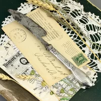Антикварный французский нож для масла, сыра, паштета в стиле ар-нуво Orfèvrerie Boulenger Paris