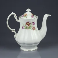 Винтажный английский кофейный сервиз с цветочным орнаментом Paragon Pitcher Plant Canadian Provincial Flowers