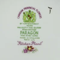 Винтажный английский кофейный сервиз с цветочным орнаментом Paragon Pitcher Plant Canadian Provincial Flowers