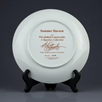Тарелка винтажная декоративная настенная Квилты Село Урожай Hamilton Collection Quilted Countryside Summer Harvest