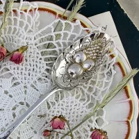 Антикварная английская ложка для ягод, фруктов, десертов Berry Spoon William Eley & William Fearn 1819 год