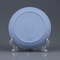 Винтажная английская тарелочка из голубого бисквитного фарфора Wedgwood Blue Fluted Jasper Candy Tray