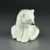 Винтажная фарфоровая статуэтка Испания Белый медведь Lladro 1209 Seated Polar Bear