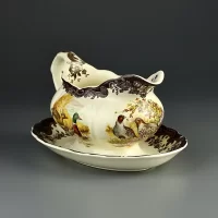 Винтажный английский соусник с птицами Утки Фазаны Куропатки Palissy Game Series Royal Worcester