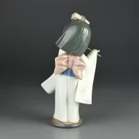 Винтажная фарфоровая статуэтка Испания Японка Девочка играет на флейте Lladro 6150 Playing the Flute