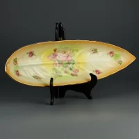 Антикварная английская тарелка в форме листа Empire Porcelain