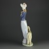 Винтажная фарфоровая статуэтка Испания Lladro 1537 Stepping out Прогулка с собакой Афганская борзая