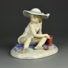 Винтажная фарфоровая статуэтка Девочка на пляже Песочные замки Испания Lladro 5488 Sandcastles