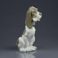 Винтажная фарфоровая статуэтка Собака Бассет-хаунд NAO by Lladró 375 Perrazo Importante Dog Sad Basset Hound