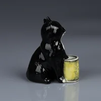 Винтажная английская фарфоровая статуэтка Котёнок Dinnertime Cat Food Royal Doulton