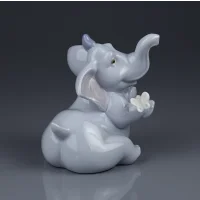 Винтажная фарфоровая статуэтка Слониха с бабочкой Lladro NAO 1453 Don’t Tell Anybody
