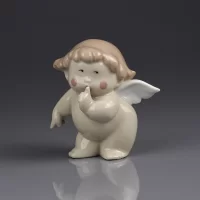 Винтажная фарфоровая статуэтка Ангелок Испания NAO Lladro 5000 Shush Cheeky Cherub