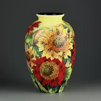 Винтажная английская ваза с цветочным орнаментом Old Tupton Ware