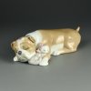 Винтажная фарфоровая статуэтка Собака с кошкой Бульдог Испания Lladro 6417 Unlikely Friends