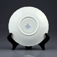 Винтажное фарфоровое чайное трио в стиле шинуазри Голубая ива Англия Delphine Pottery Blue Willow