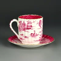 Антикварная английская кофейная пара шинуазри Spode W.T. Copeland