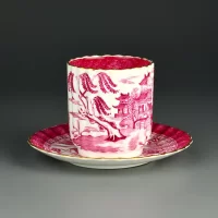 Антикварная английская кофейная пара шинуазри Spode W.T. Copeland
