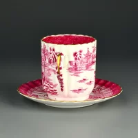 Антикварная английская кофейная пара шинуазри Spode W.T. Copeland