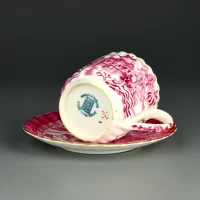 Антикварная английская кофейная пара шинуазри Spode W.T. Copeland