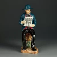 Винтажная английская статуэтка Coalport The News Sheet