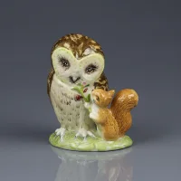 Винтажная английская статуэтка Сова и Белка Беатрис Поттер Royal Albert Beatrix Potter Old Mr Brown