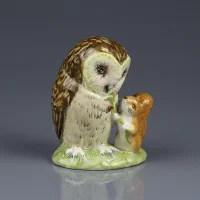 Винтажная английская статуэтка Сова и Белка Беатрис Поттер Royal Albert Beatrix Potter Old Mr Brown